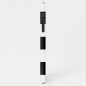 Schwarz-Weiß-Streifen Floral Monogramm iPhone Hülle (Linke Seite)