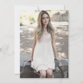 Schwarz-Weiß-Streifen Foto Abschluss Einladung (Rückseite)