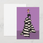 Schwarz/Weiß Streifen Frauenfarbenkarte (Vorne/Hinten)