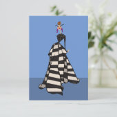 Schwarz/Weiß Streifen Frauenfarbenkarte (Stehend Vorderseite)