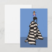 Schwarz/Weiß Streifen Frauenfarbenkarte (Vorne/Hinten)