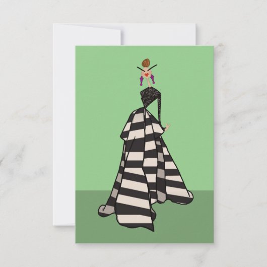 Schwarz/Weiß Streifen Frauenfarbenkarte (Vorderseite)