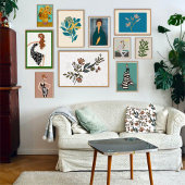 Schwarz-Weiß-Streifen Frauenmode-Illustration Poster