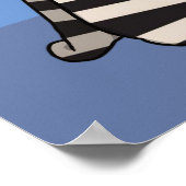 Schwarz-Weiß-Streifen Frauenmode-Illustration Poster (Ecke)