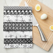 Schwarz-Weiß-Streifen für das hintere Muster 1 Küchentuch (Viertel Falte)