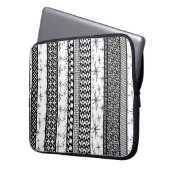 Schwarz-Weiß-Streifen für das hintere Muster 1 Laptopschutzhülle (Vorderseite Links)
