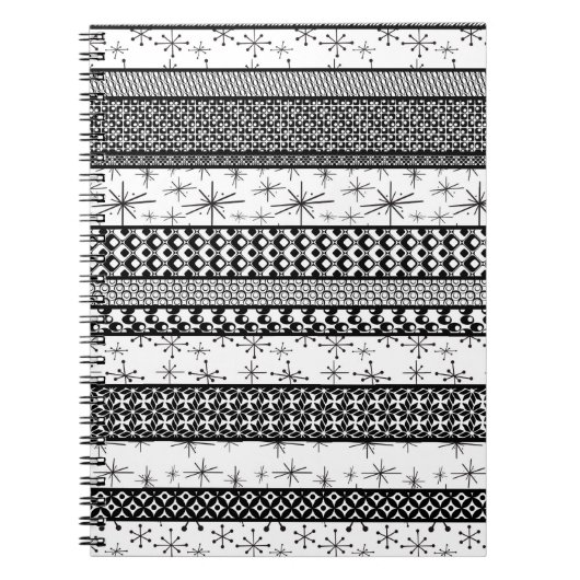 Schwarz-Weiß-Streifen für das hintere Muster 1 Notizblock (Vorderseite)