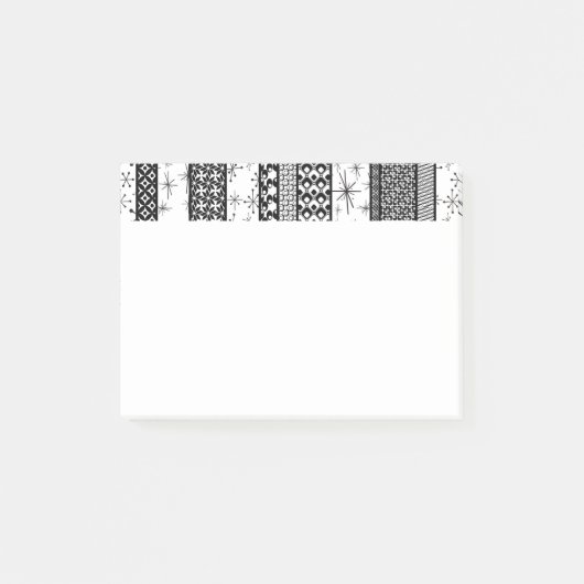 Schwarz-Weiß-Streifen für das hintere Muster 1 Post-it Klebezettel (Vorderseite)