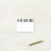 Schwarz-Weiß-Streifen für das hintere Muster 1 Post-it Klebezettel (Auf Schreibtisch)