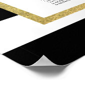 Schwarz/Weiß Streifen für Hochzeiten Poster (Ecke)