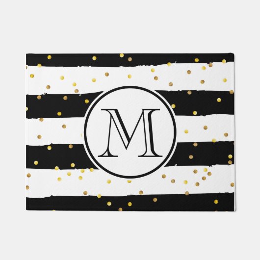 Schwarz-Weiß-Streifen Fußmatte (Vorderseite)