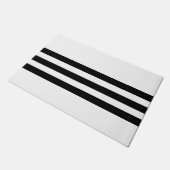 Schwarz-Weiß-Streifen Fußmatte (Schrägansicht)