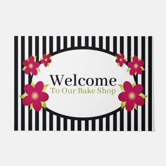 Schwarz-Weiß-Streifen Fußmatte (Vorderseite)