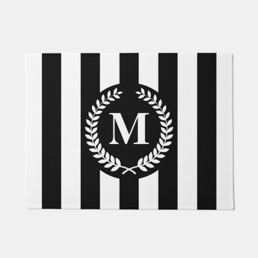 Schwarz-Weiß-Streifen Fußmatte (Vorderseite)