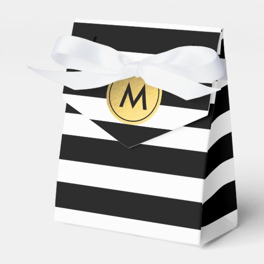 Schwarz-Weiß-Streifen-Gastgeschenk-Box Geschenkschachtel (Vorderseite)