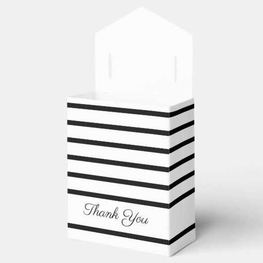 Schwarz-Weiß-Streifen-Gastgeschenk Hochzeit Geschenkschachtel (Geöffnet)