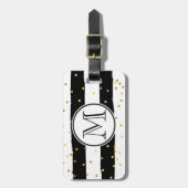 Schwarz-Weiß-Streifen Gepäckanhänger (Vorderseite vertikal)