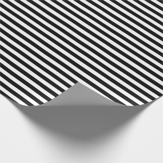 Schwarz-Weiß-Streifen Geschenkpapier (Ecke)