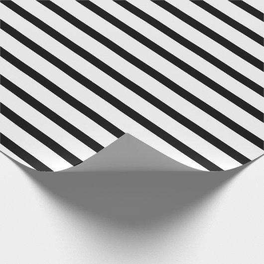 Schwarz-Weiß-Streifen Geschenkpapier (Ecke)
