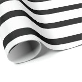 Schwarz-Weiß-Streifen Geschenkpapier (Rolleneckpunkt)