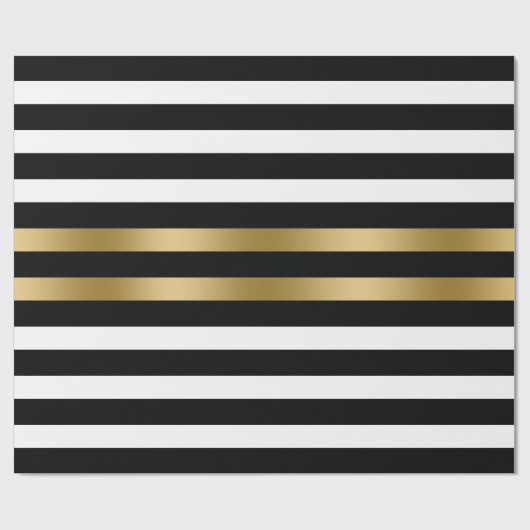 Schwarz-Weiß-Streifen Geschenkpapier (Flach)