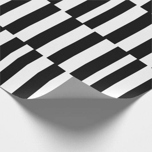 Schwarz-Weiß-Streifen Geschenkpapier (Ecke)