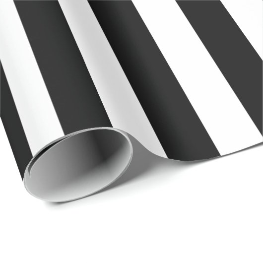 Schwarz-Weiß-Streifen Geschenkpapier (Rolleneckpunkt)