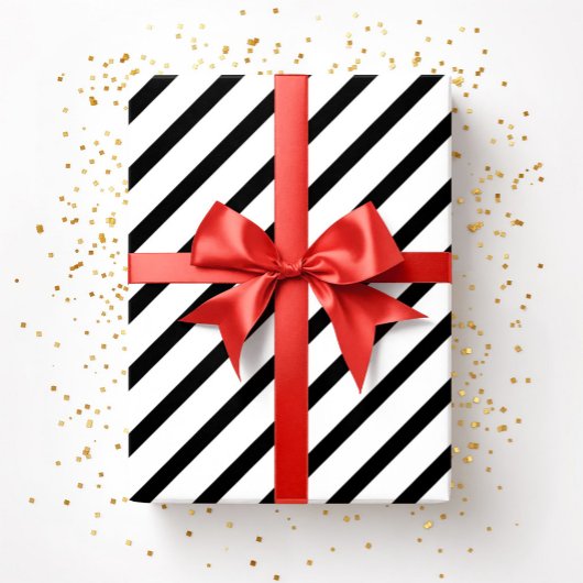 Schwarz-Weiß-Streifen Geschenkpapier