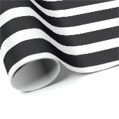 Schwarz-Weiß-Streifen Geschenkpapier (Rolleneckpunkt)