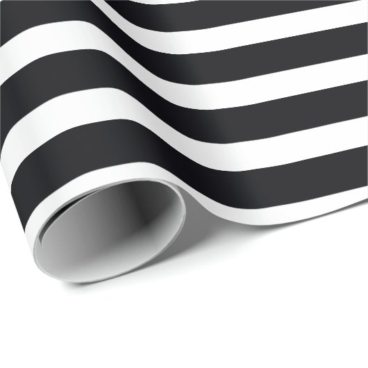 Schwarz-Weiß-Streifen Geschenkpapier (Rolleneckpunkt)