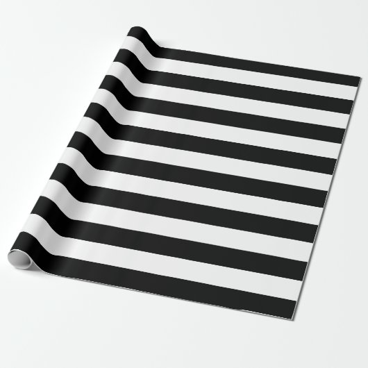 Schwarz-Weiß-Streifen Geschenkpapier (Ungerollt)