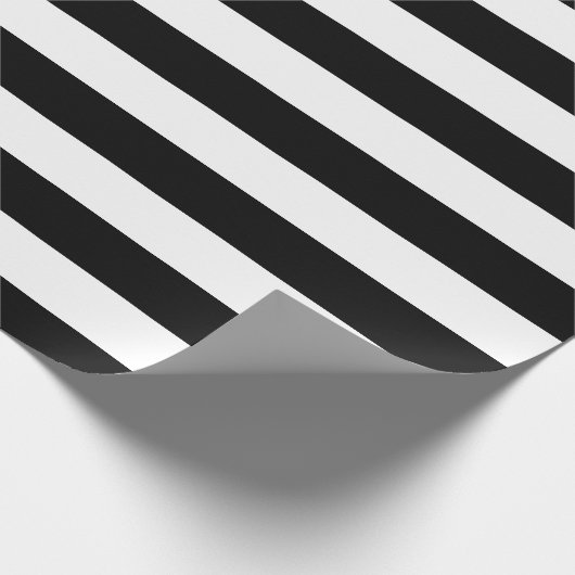 Schwarz-Weiß-Streifen Geschenkpapier (Ecke)