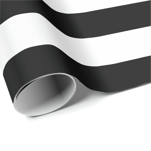 Schwarz-Weiß-Streifen Geschenkpapier (Rolleneckpunkt)