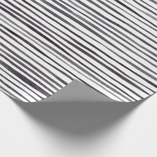 Schwarz-Weiß-Streifen Geschenkpapier (Ecke)