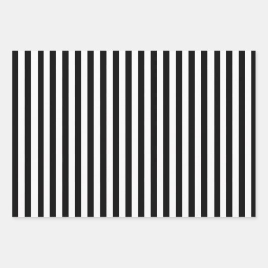 Schwarz-Weiß-Streifen Geschenkpapier Set (Vorderseite 2)