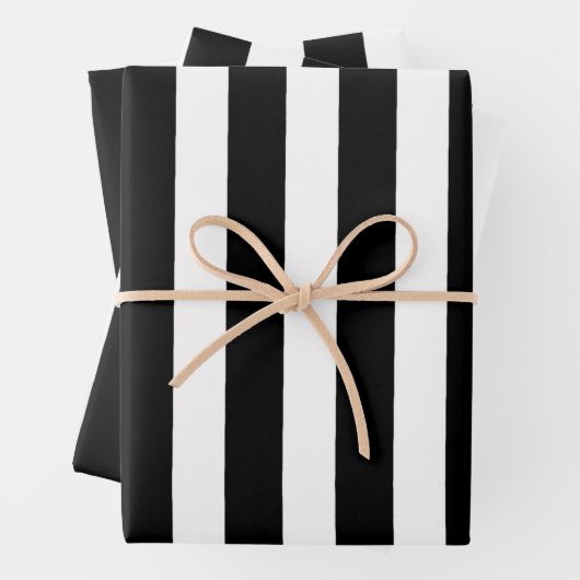 Schwarz-Weiß-Streifen Geschenkpapier Set (Beispiel)