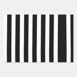 Schwarz-Weiß-Streifen Geschenkpapier Set