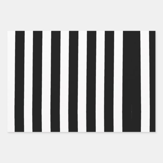 Schwarz-Weiß-Streifen Geschenkpapier Set (Vorderseite)