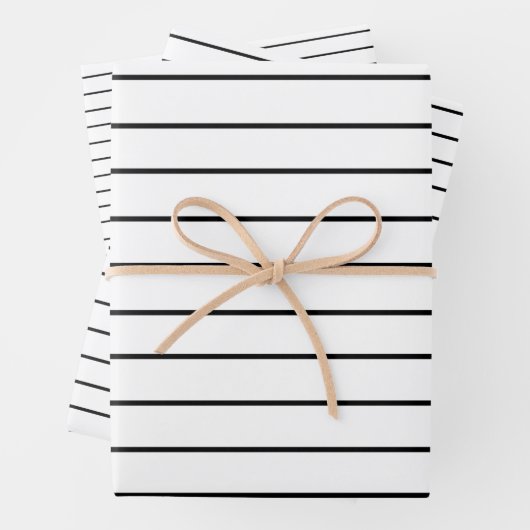Schwarz-Weiß-Streifen Geschenkpapier Set (Beispiel)