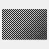 Schwarz-Weiß-Streifen Geschenkpapier Set (Vorderseite 3)