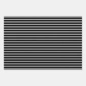 Schwarz-Weiß-Streifen Geschenkpapier Set (Vorderseite)