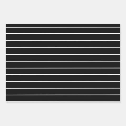 Schwarz-Weiß-Streifen Geschenkpapier Set (Vorderseite)