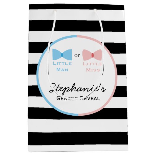 Schwarz-Weiß-Streifen Geschlecht Aufdeckungsbogen Mittlere Geschenktüte (Vorderseite)