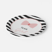 Schwarz-Weiß-Streifen Geschlecht offenbart Fehler Pappteller (Schrägansicht)