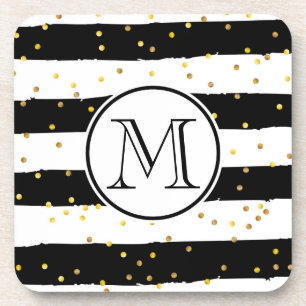 Schwarz-Weiß-Streifen Getränkeuntersetzer