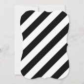 Schwarz-Weiß-Streifen Gold Glitzer Erster Geburtst Einladung (Rückseite)