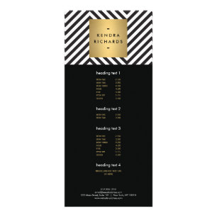 Schwarz Weiß Streifen Gold Minimalist Modern Werbekarte