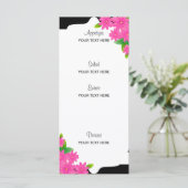 Schwarz-Weiß-Streifen, Gold | Rosa Menü Menükarte (Stehend Vorderseite)