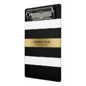 Schwarz-Weiß-Streifen Goldakzent Mini Klemmbrett (Gewinkelt2)