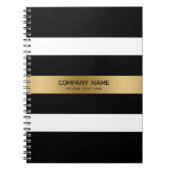 Schwarz-Weiß-Streifen Goldakzent Notizblock (Vorderseite)